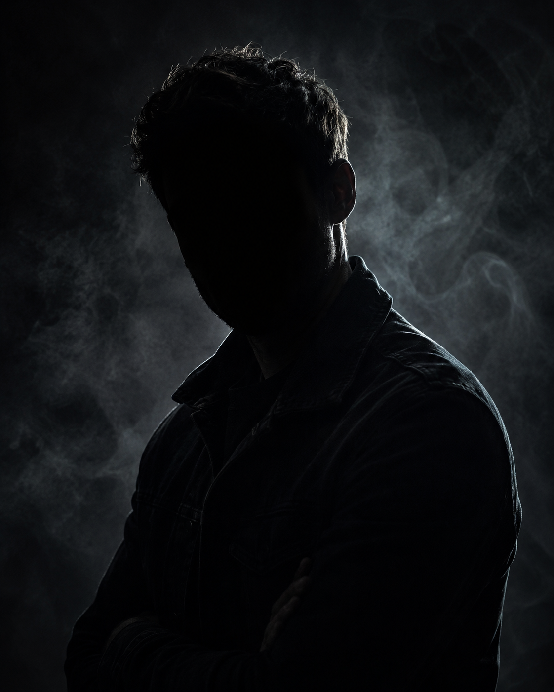 Silhouetted portrait of author Cassian Voe